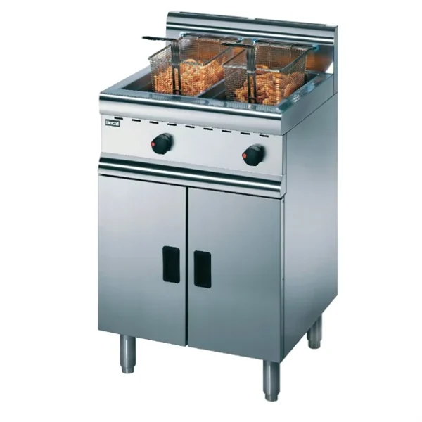 Twin tank free standing fryer