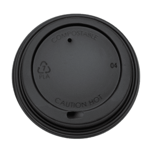 Biodegradable Lid (Black)| Fit Coffee Cups with 90mm Brim| Qty:1,000